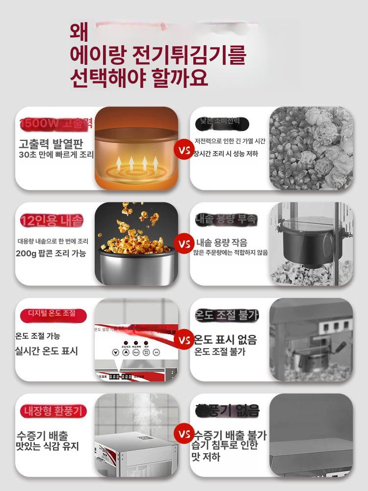 대형 팝콘 머신 상업용 매장 제조기 뻥튀기 자동 생산 캐러멜 영업용 기계 - 상세 이미지 2
