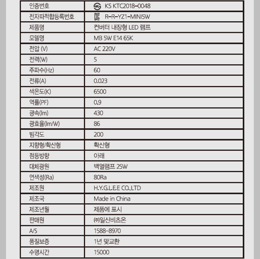 LED 미니크립톤 램프 5W E14 불투명 주광색 6500K 매장 꼬마 전구 조명 비츠온 이미지 7