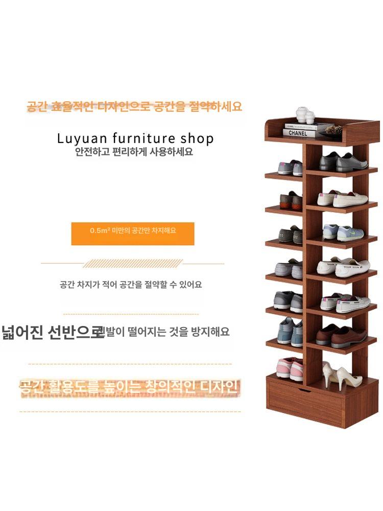 신발장 보관함 슬림 현관 조립식 정리대 접이식 슈즈렉 투명 선반 - 상세 이미지 3