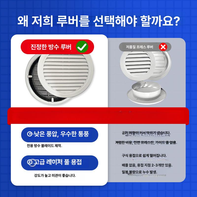 둥근 환풍구 갤러리 그릴 창 원형 루버 조절 알미늄 환기창 사이즈 호스 - 상세 이미지 3