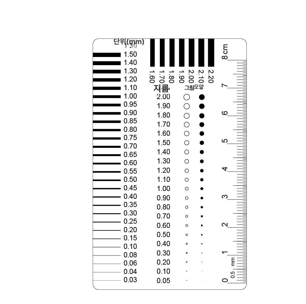 스케일측정 크랙게이지 자 균열 용접 게이지 스크래치 - 상품 이미지