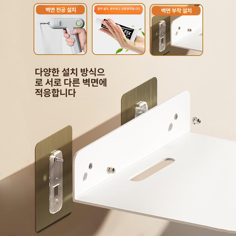 벽걸이선반 셋톱박스 공유기 수신기 거치대 무타공 아트월 인테리어 받침대 - 상세 이미지 2