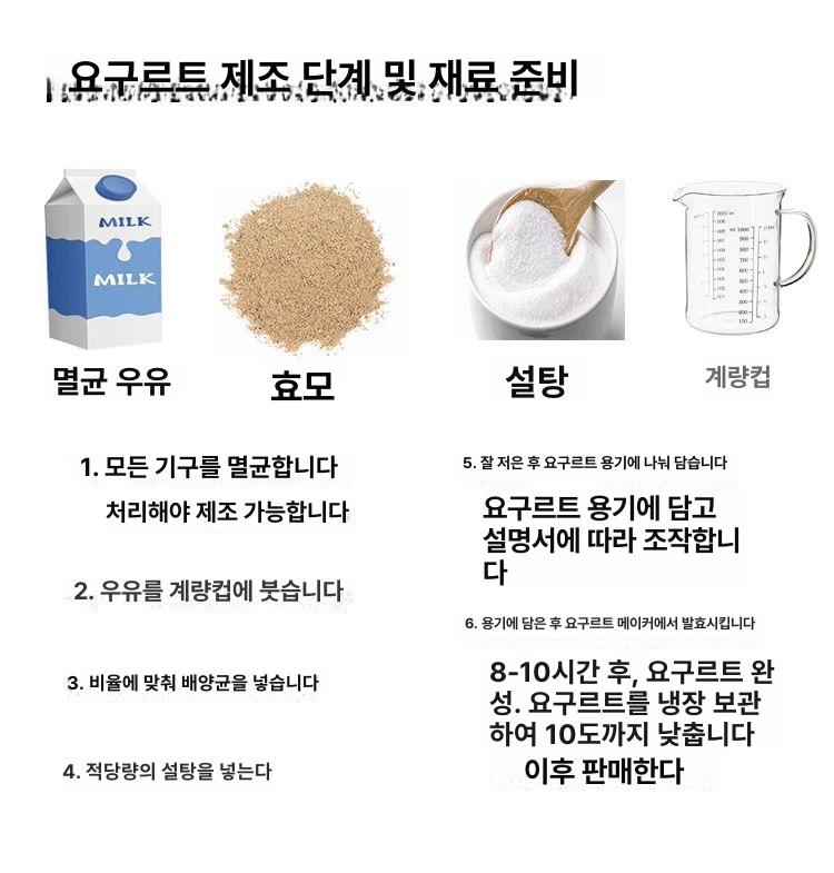 발효 요거트 메이커 홈메이드 유산균 요구르트 자동 제조 가정용 발효기 - 상세 이미지 5