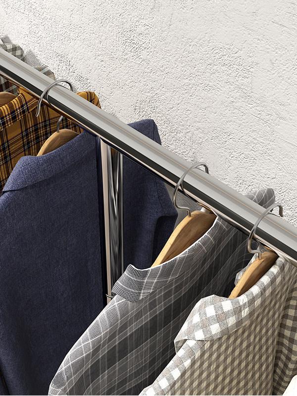 의류 가게 ㄱ자 행거 선반 쇼핑몰 매장 진열대 소형 드레스룸 옷걸이 실버 메탈 랙 스탠드 - 상세 이미지 3