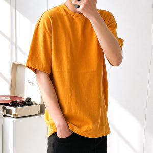 남자 오버핏 반팔 두꺼운 반팔티 무지티 이너티 레이어드 면 여름 티셔츠 ... 착용 후기 | 사이즈/핏 총정리 - 상품 이미지 3
