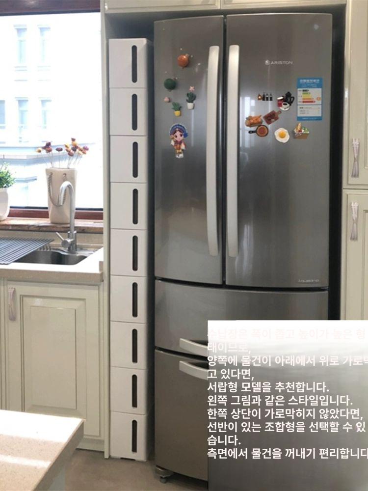 틈새 틈새장 수납장 주방 펜트리 캐비닛 받침대 틈새수납장 홈카페수납장 - 상세 이미지 4