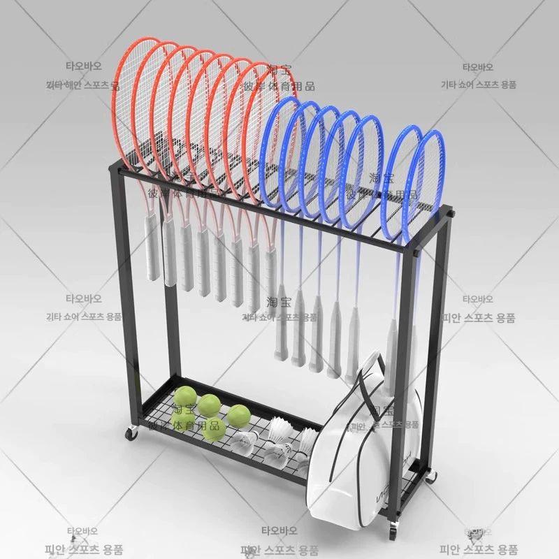 테니스 라켓 거치대 랙 정리대 스쿼시 배드민턴 정리 선반 체육관 - 상세 이미지 5