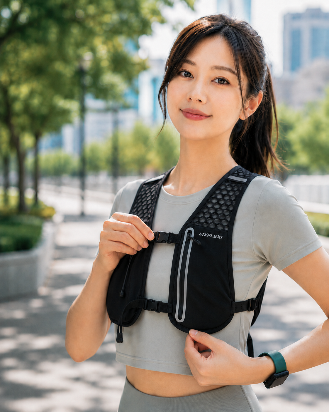 MXFLEXI 러닝조끼 베스트 트레일 등산 런닝 마라톤 경량 가방 - 상품 이미지