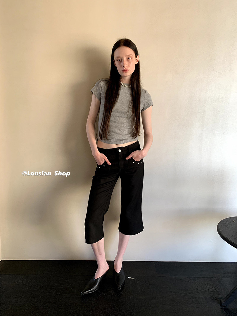 LONSLAN 론슬란 카프리팬츠 버뮤다 여성반바지 여자여름바지 - 상세 이미지 3