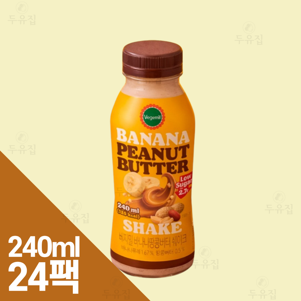 정식품 베지밀 프로틴 바나나 땅콩버터 쉐이크 바땅쉐 240ml, 24개 - 상품 이미지