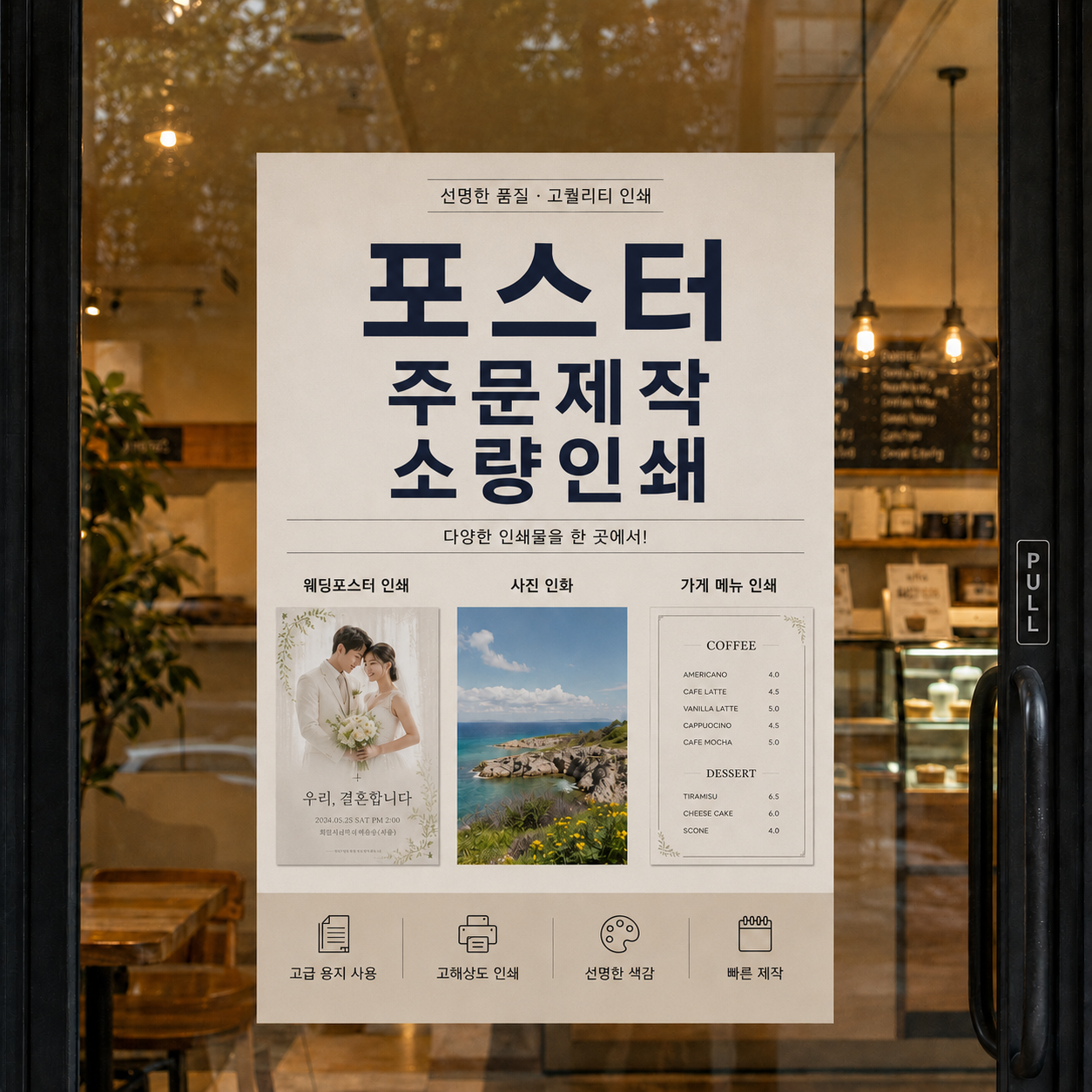 포스터 인쇄 소량 주문 제작 출력 모든 사이즈 기본 매트지, A4 (21 x 29.7cm), 150g - 상품 이미지