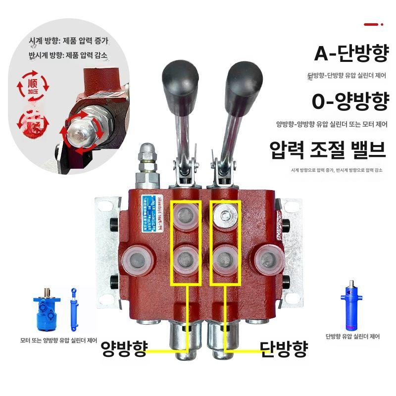 유압분배기 수동 레버식 실린더 제어 중장비 유압 컨트롤 시스템 장치 - 상세 이미지 5