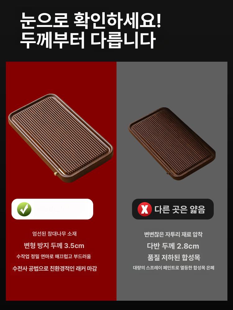 차 도구 세트 다도 찻잔 받침대 블랙 티 테이블웨어 가정용 차 액세서리 정리 수납 트레이 - 상세 이미지 2
