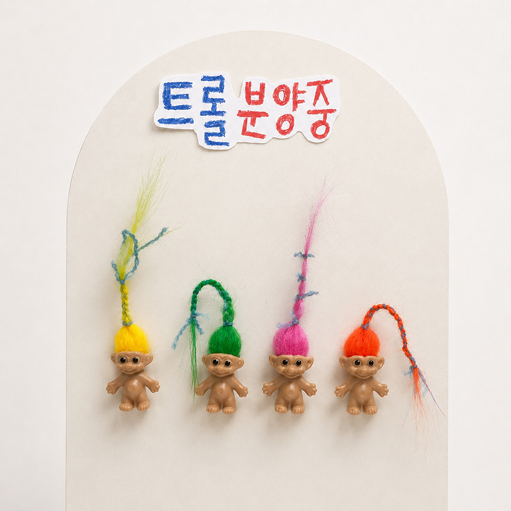 [케이키키] 행운의 비비드 트롤 마그넷 냉장고 자석 피규어 꾸미기 소품 이미지 6