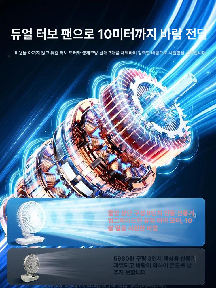 무소음 선풍기 벽걸이 부엌 화장실 침실 환기 변속 조절 무선 휴대용 - 상세 이미지 2