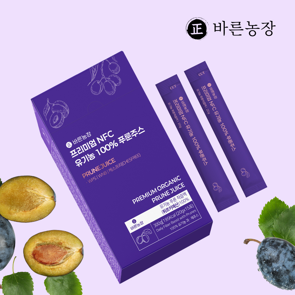 바른농장 유기농 NFC 푸룬주스 15포, 1개 - 상세 이미지 2