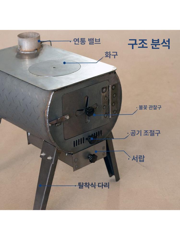 화목난로 겨울 실내난방 목재 벽난로 감성 캠핑용 따뜻한 온열기구 난로 - 상세 이미지 5