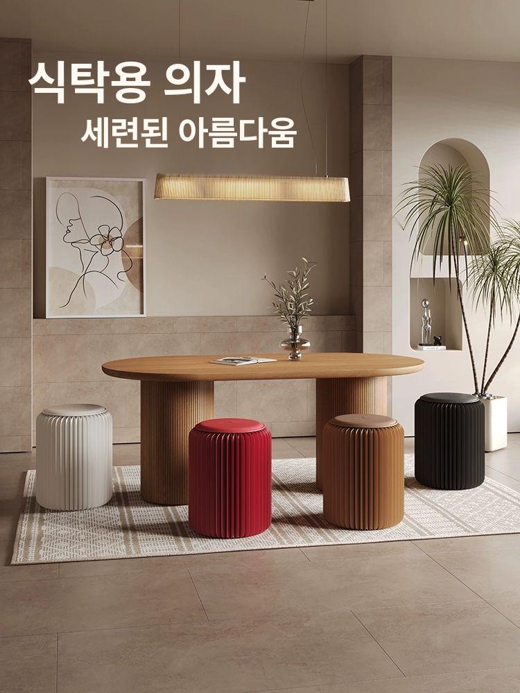 스툴 종이의자 휴대용 야외 카페 좌석 캠핑 체어 페이퍼 보조의자 크래프트 골판지 - 상세 이미지 3