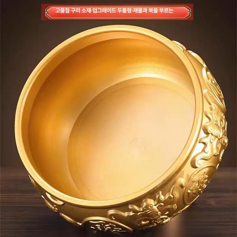 신주단지 금전 부귀 항아리 팔복금색 구리 밀폐용기 소금통 복주머니 - 상세 이미지 3