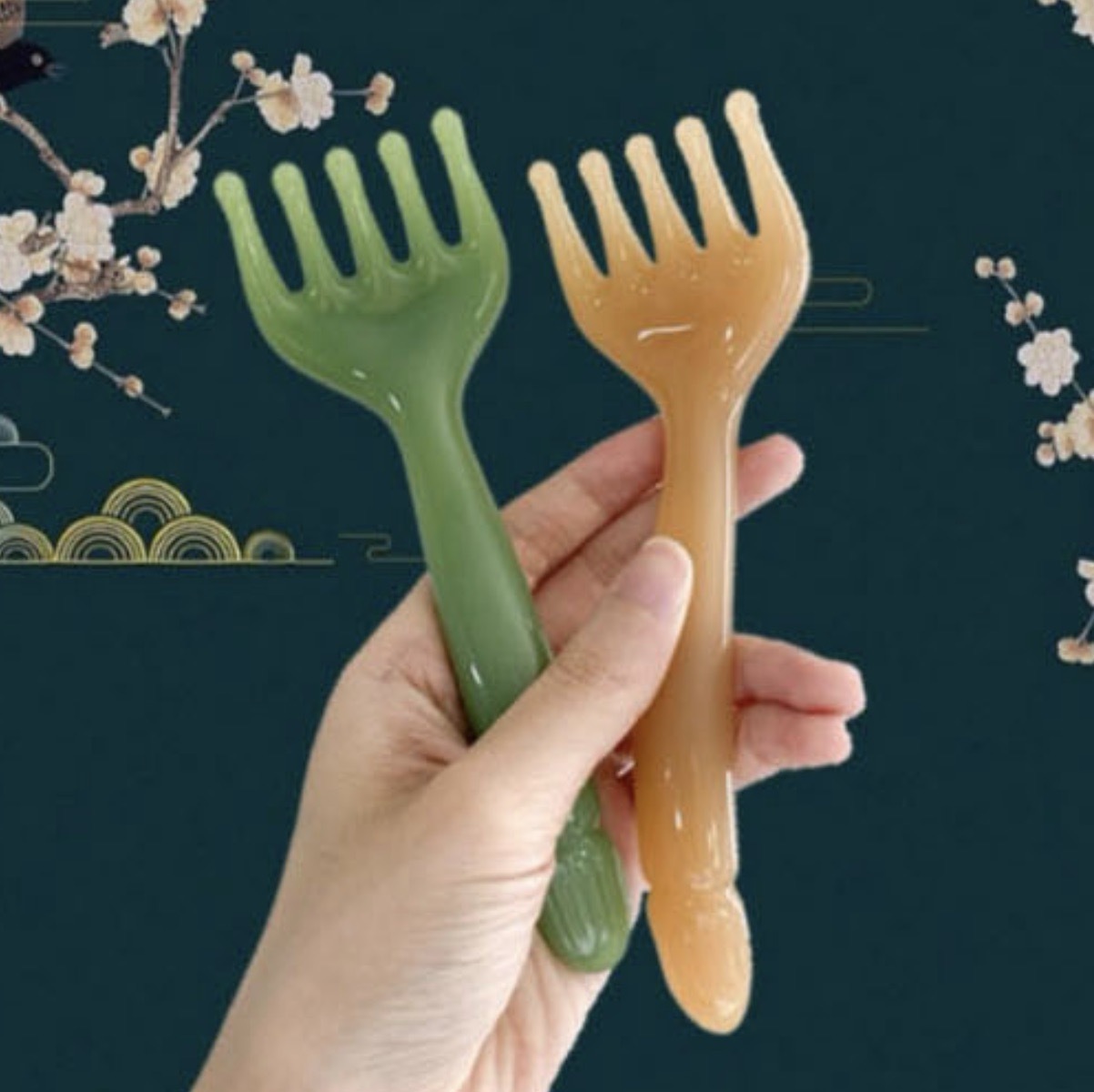 괄사마사지포크 두피지압마사지 두피마사지빗 - 상품 이미지