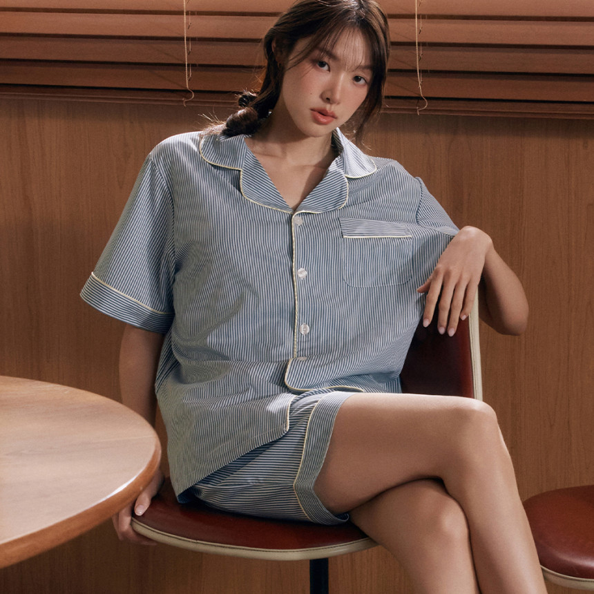 [2PACK] [uni] 클래식 크로노 반팔 파자마 셋업