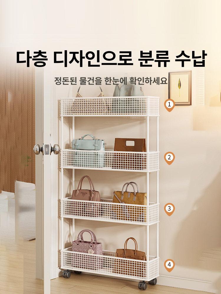 주방 문뒤수납장 틈새 활용 초박형 캐비닛 도어 좁은공간 정리대 얇은수납장 슬림형 - 상세 이미지 4
