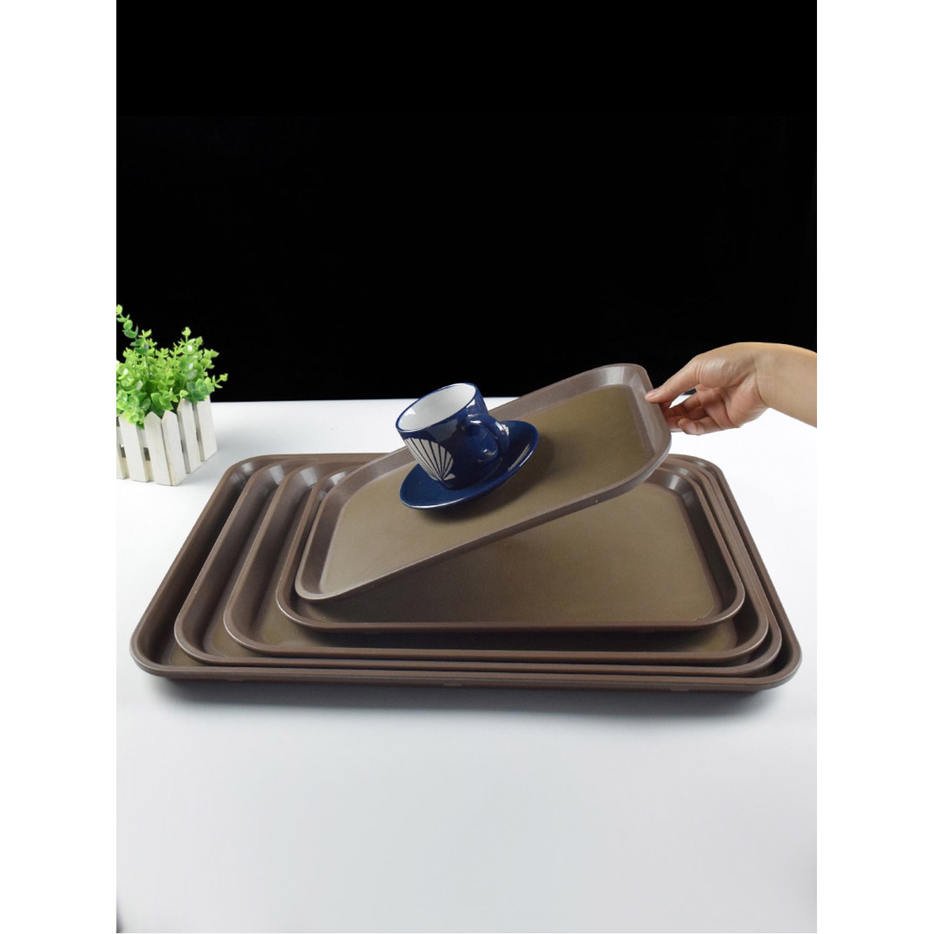 트레이커버 투명 음식커버 커버 40CM 진열트레이 접시 빵집 돔커버 뚜껑 50CM 1 편수 35cm 원형 트레이 - 상세 이미지 3