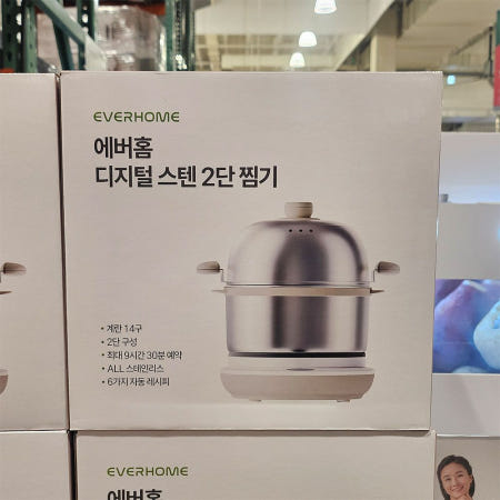 에버홈 디지털 스테인리스 2단 찜기 EV-EC6000 찜기 전자렌지 만능찜기