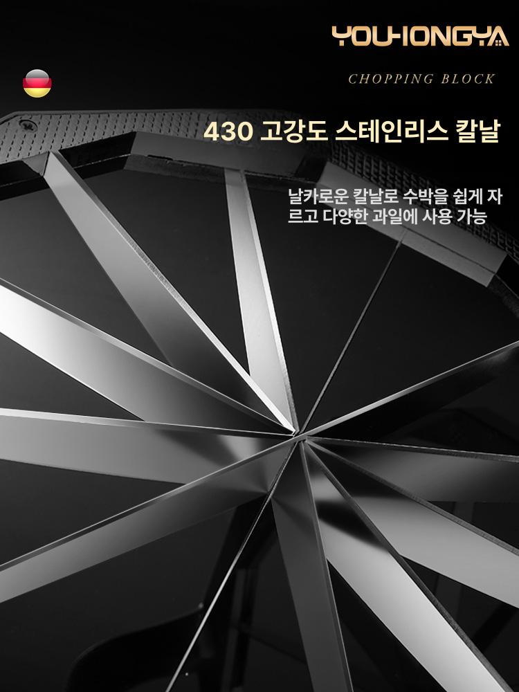 과일 채썰기 수박 멜론 사과 절단 도구 호박 야채 슬라이서 스테인리스강 날카로운 칼 - 상세 이미지 5