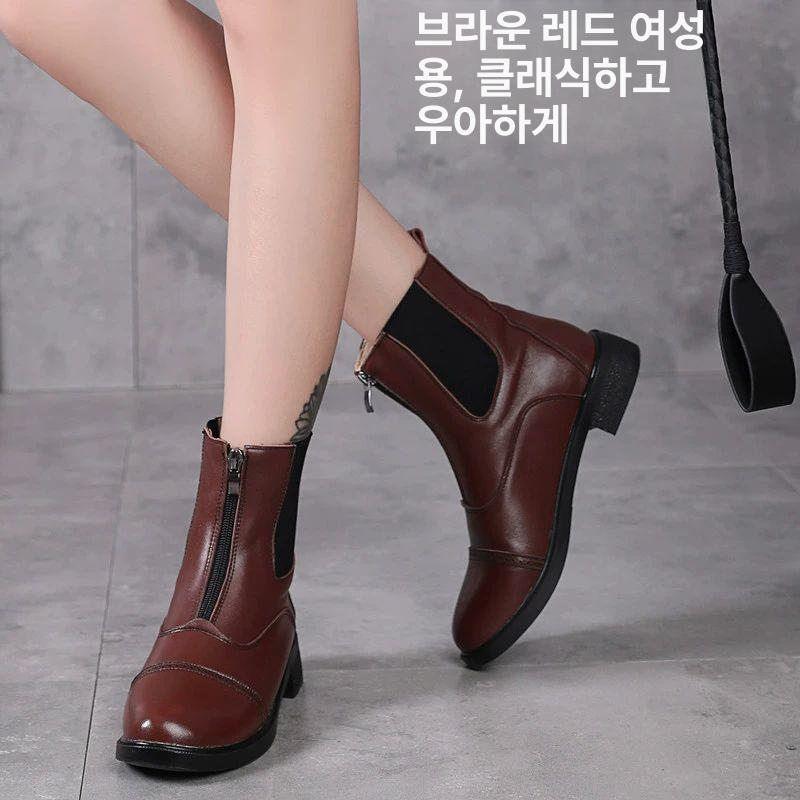 여성 발목부츠 숏부츠 겨울 가을 신발 미끄럼방지 밑창 쿠션감 편한 착화감 - 상세 이미지 4