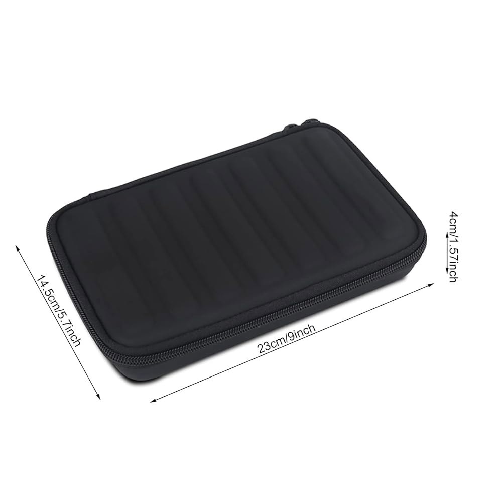 eboxer-1 하모니카 휴대용 케이스, 하모니카용 PU 가죽 지퍼 파우치, 보관 케이스 7개 수납 가능, 블랙 - 상세 이미지 3