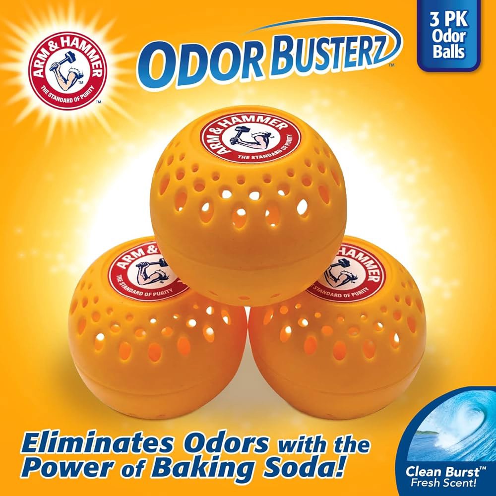 Arm & Hammer OrderBusterz 냄새 제거 볼, 깨끗한 버스트, 옷장, 서랍, 햄퍼 및 작은 공간을 위한 3 카운트 u2013 베이킹 소다 제어 - 상세 이미지 3