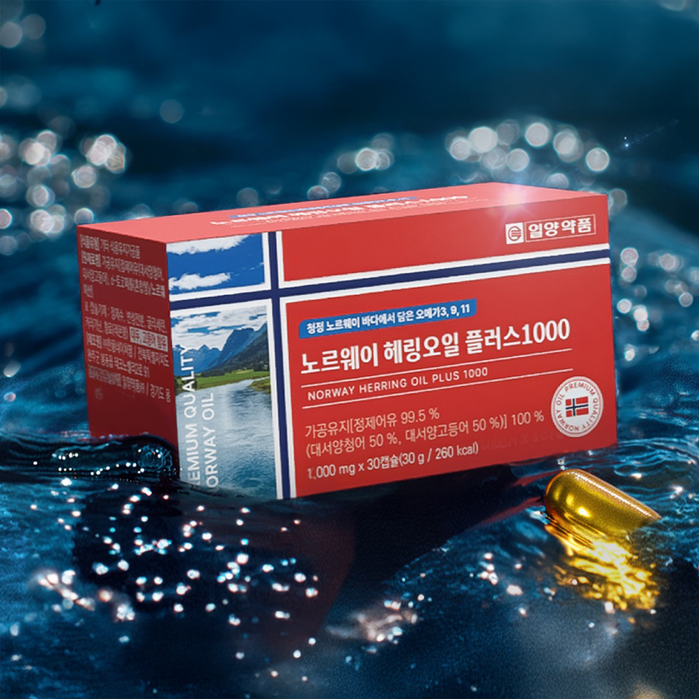 노르웨이 헤링오일 1000 3박스 3개월분 개별포장 오메가 3 9 11 - 상품 이미지