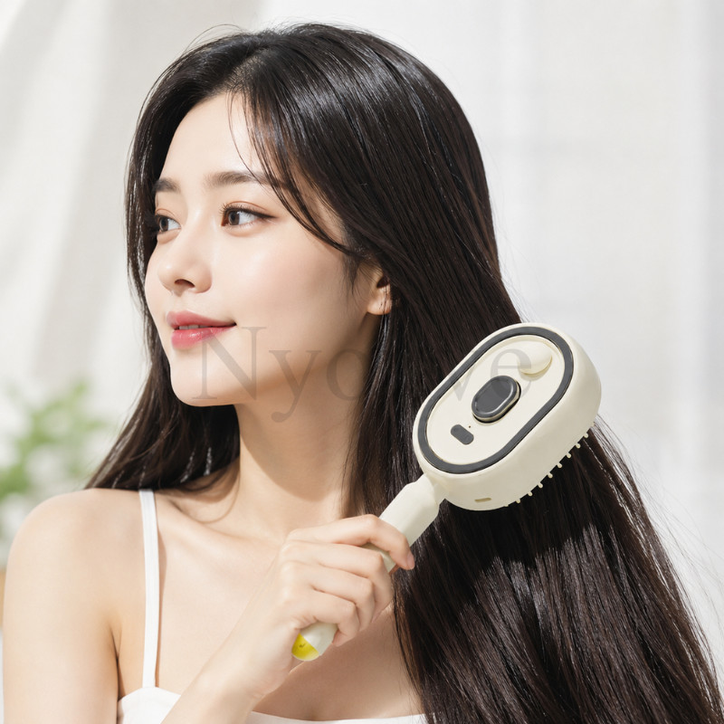 스팀 미스트 오일 분무 머릿결 개선 정전기 방지 헤어 브러시 앤유브 - 상품 이미지