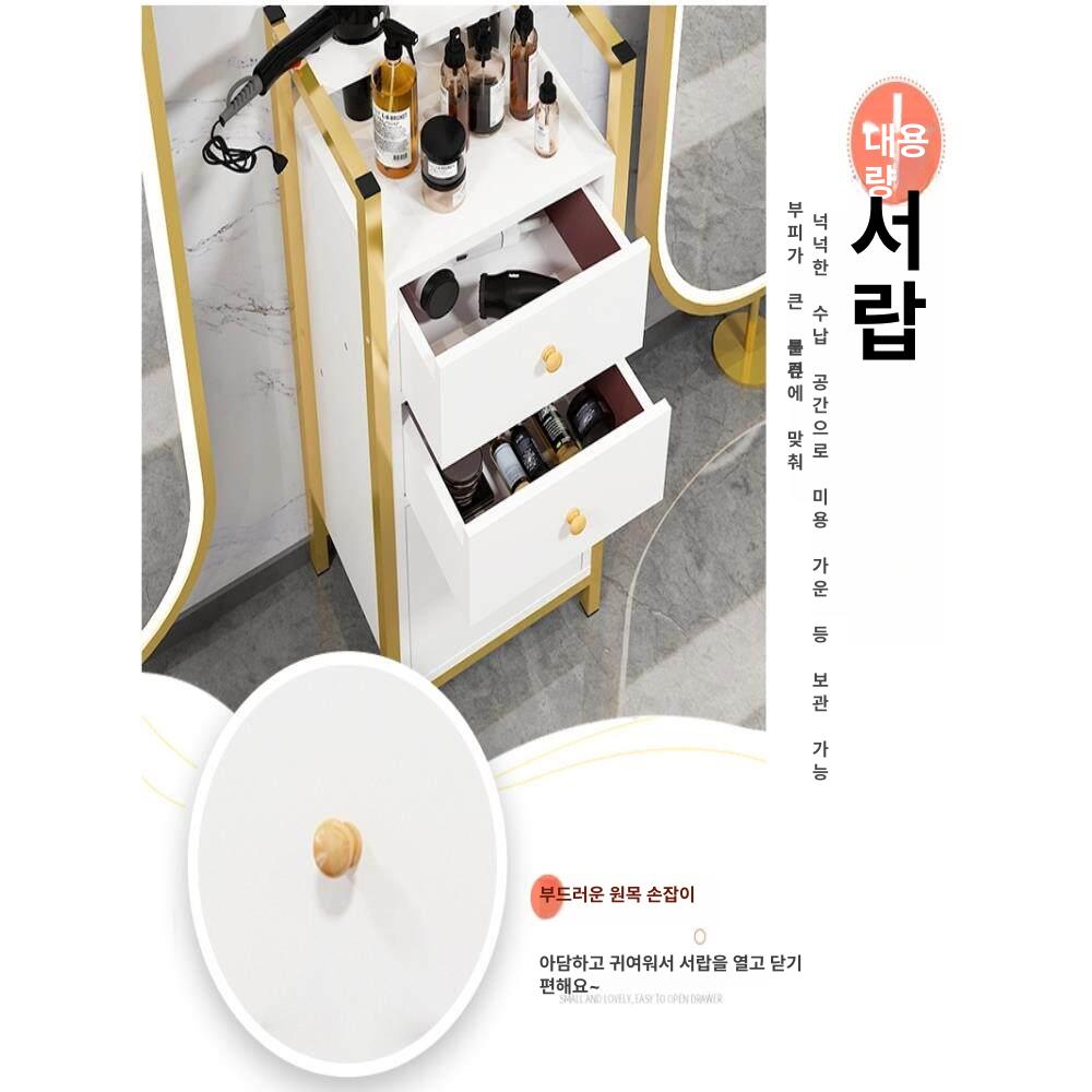미용실 헤어샵 도구 수납 정리함 스테인리스 선반 거치대 바버용품 보관함 탁자 - 상세 이미지 5