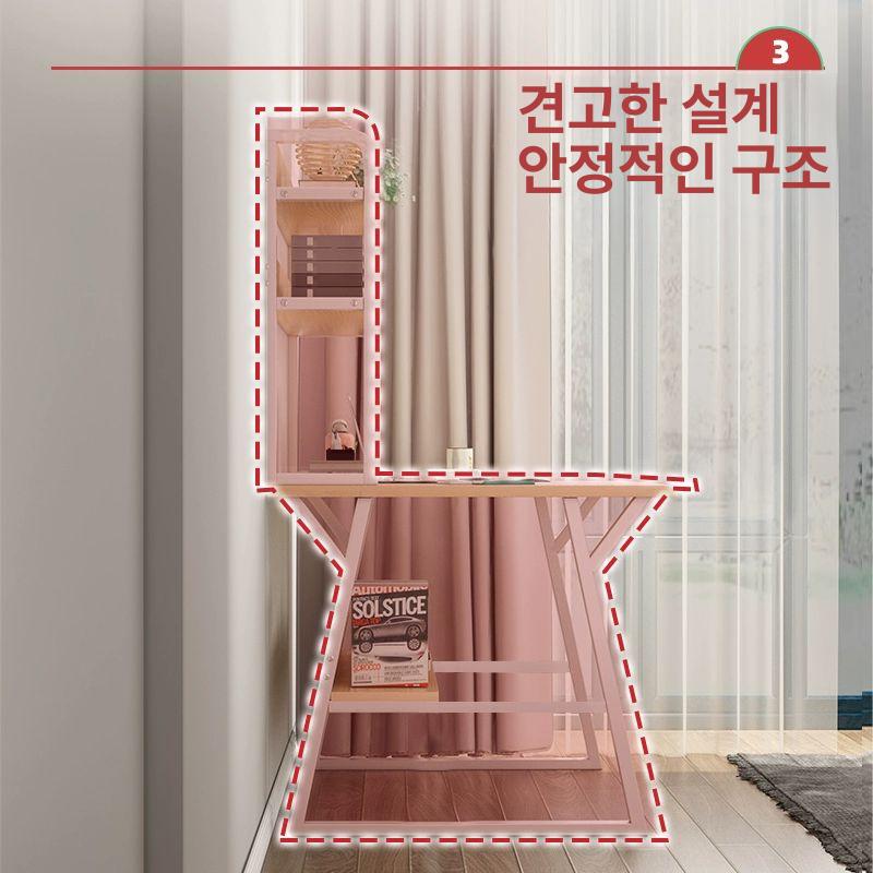 철제 책상 학생용 2단 선반 1000 조립식 서랍 책장 사무실 화이트 - 상세 이미지 2