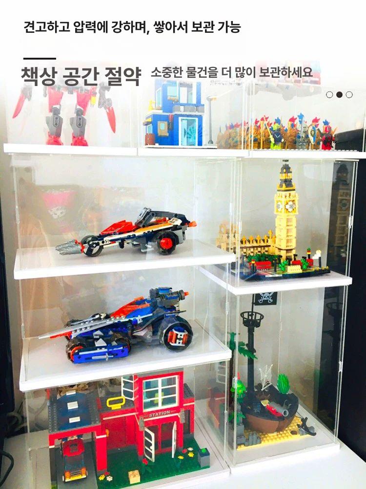 아크릴 장식장 투명 기본형 피규어통 피규어케이스 정리 케이스 화이트 - 상세 이미지 5