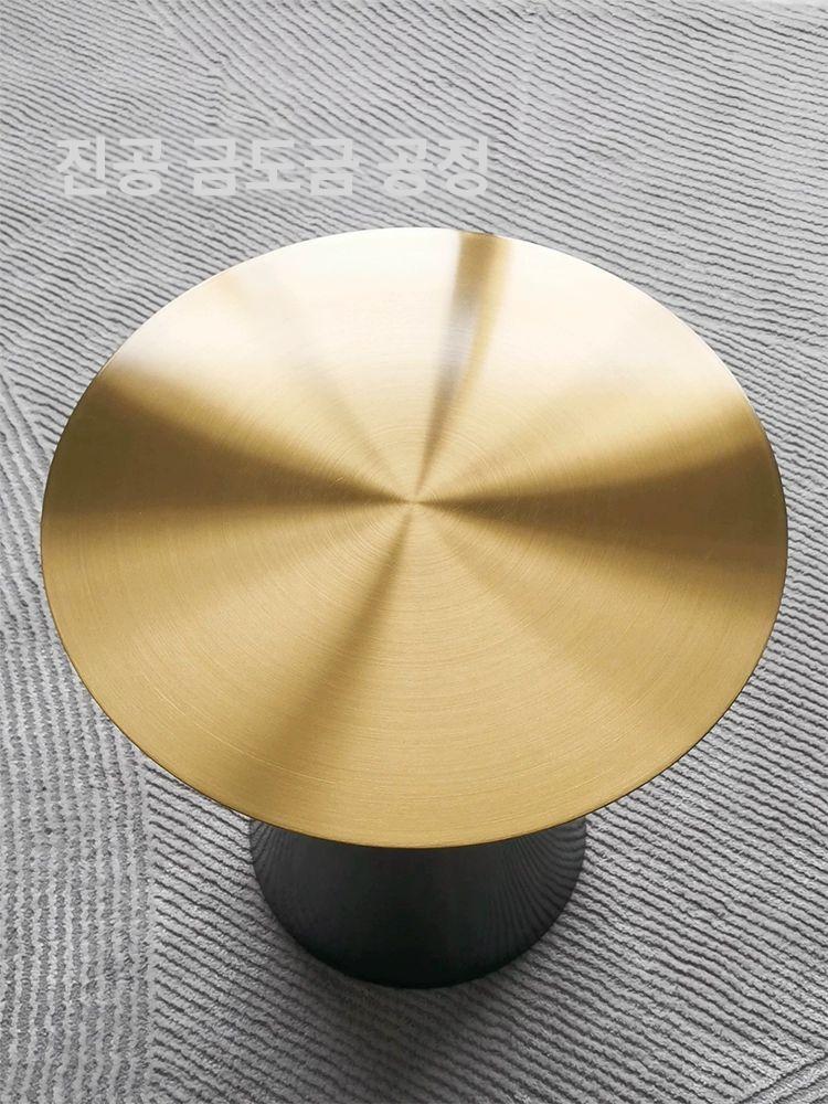 골드 스테인리스 원형 사이드 테이블 거실 협탁 침실 센터테이블 북유럽 스타일 가구 - 상세 이미지 3
