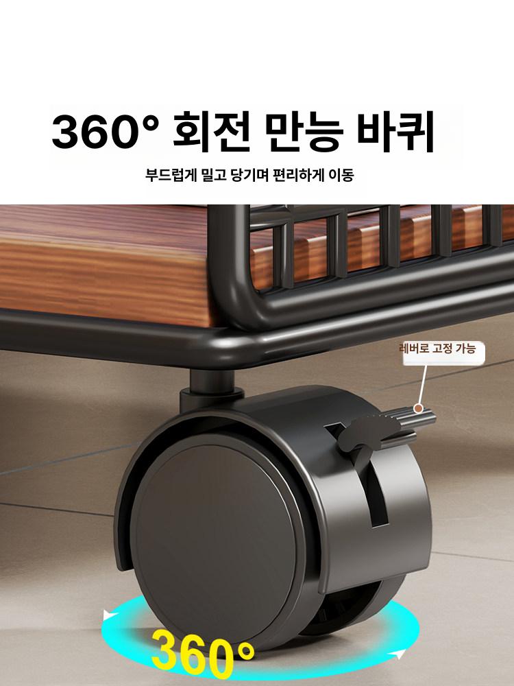 데스크탑 PC 거치대 정리 프린터 A4용지 받침대 블랙 프레임 + 티크 보드 - 상세 이미지 3