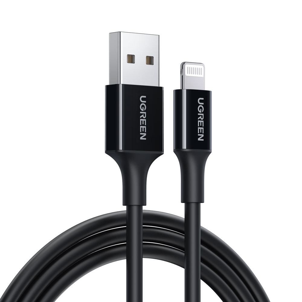 유그린 MFi 순동 라이트닝 8핀 to USB 아이폰 케이블 US155 블랙, 1개, 1m - 상품 이미지