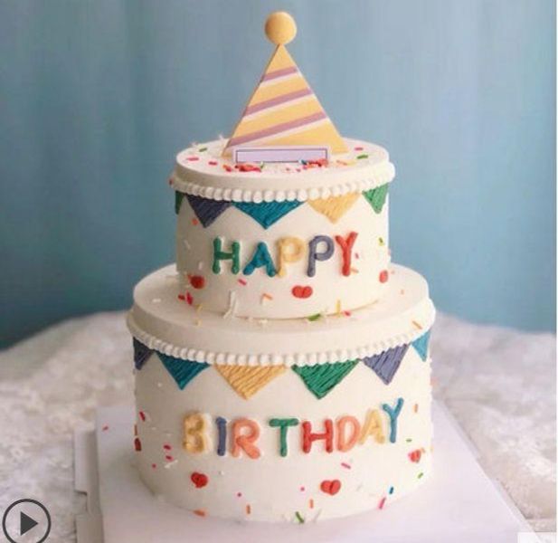 모형 케이크 2단 3단 생일파티 촬영용 장식 케이크 01 8+6 (8-9cm) - 상품 이미지