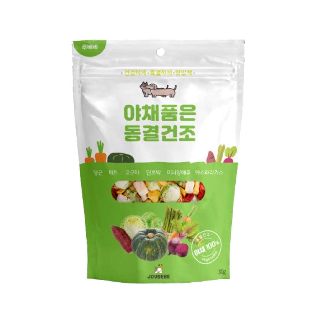주베베 야채품은 동결건조 강아지 고양이 트릿 영양 간식 야채, 30g, 1개 - 상품 이미지