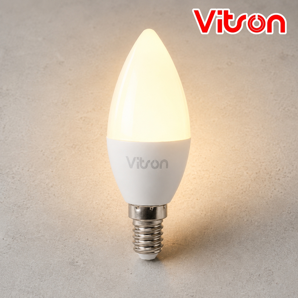 LED 촛대구 전구 LF1 5W E14 불투명 전구색 매장 카페 줄조명 램프 비츠온 - 상품 이미지