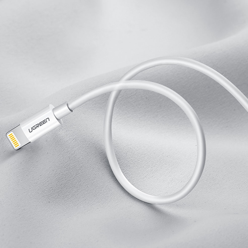 유그린 MFi 순동 라이트닝 8핀 to USB 아이폰 케이블 US155 화이트, 1개, 2m - 상세 이미지 2