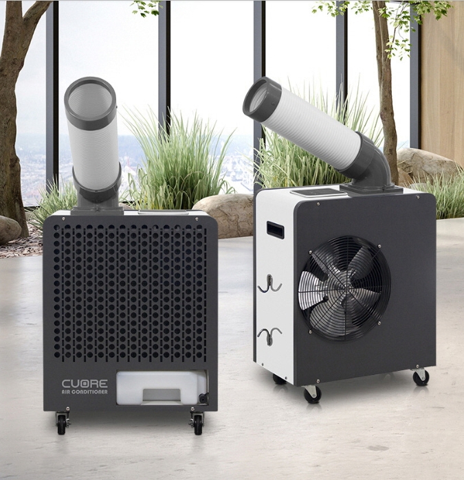 업소용 이동식에어컨 실외기없는 1구 산업용 에어컨 코끼리 바퀴형 냉풍기 - 상품 이미지