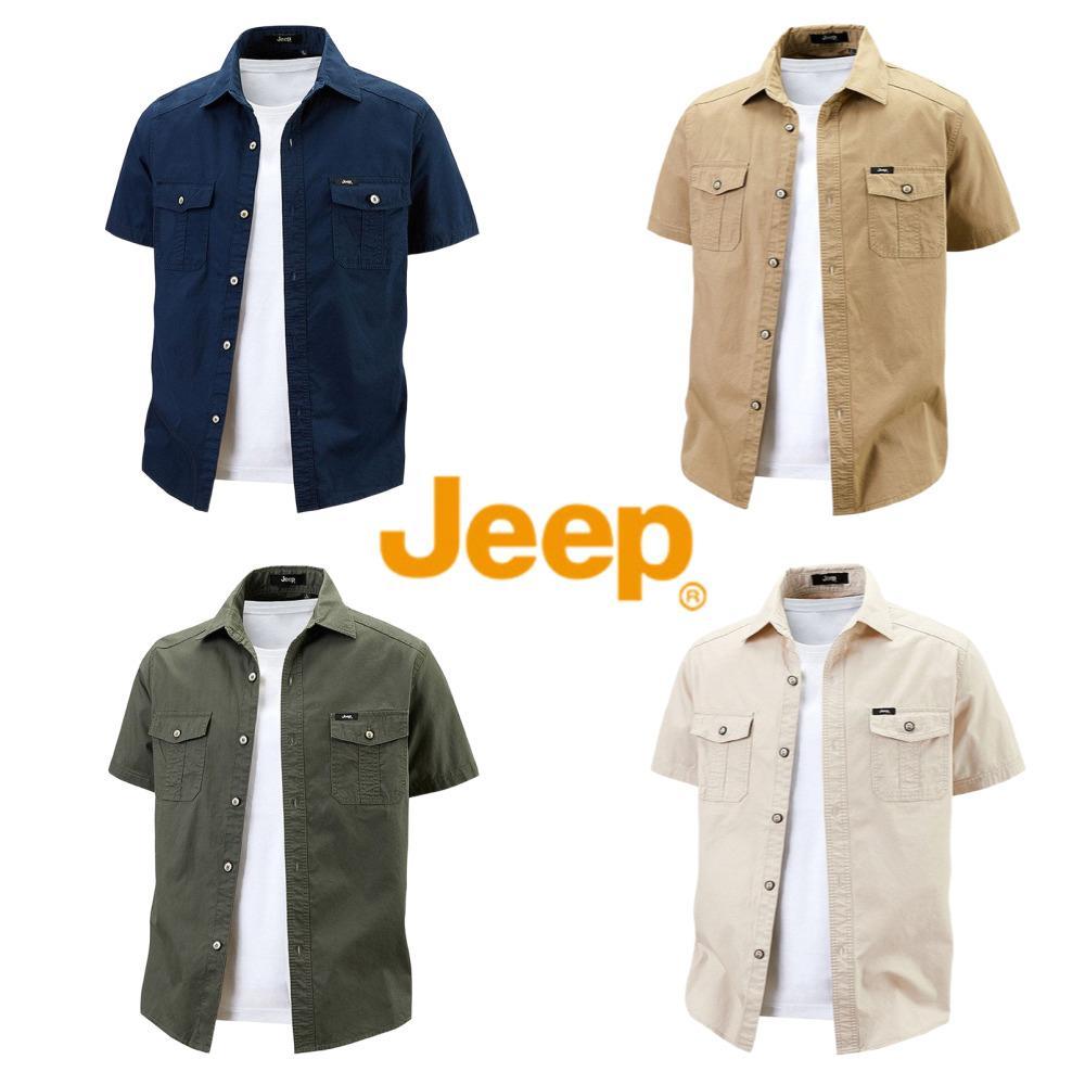 JEEP Spirit 남성 반팔셔츠 여름 카라 남방 순면자켓 지프 - 상품 이미지
