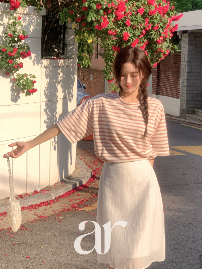 (국내제작) (잔잔꽃자수청순여리) 플라워 레이스 자수 미디 스커트 sk7854 - 상세 이미지 2