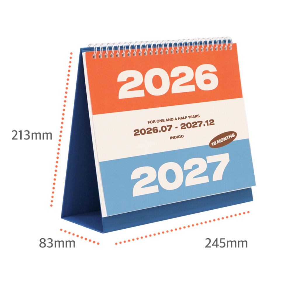 26-27 대형 탁상달력 2026년 7월-2027년 18개월 큰 책상달력 데스크캘린더 - 상세 이미지 2