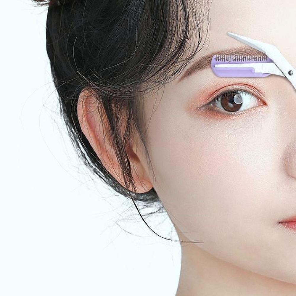 눈썹숱정리 눈썹정리칼 3종세트 눈썹정리가위 잔털 족집게 가죽케이스포함 - 상세 이미지 4