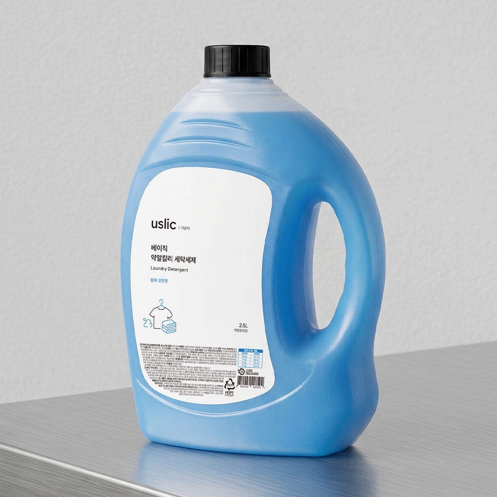 어슬릭 베이직 약알칼리 세탁세제 운동복 빨래 기름때 쉰내제거 2.5L, 4개 - 상세 이미지 5